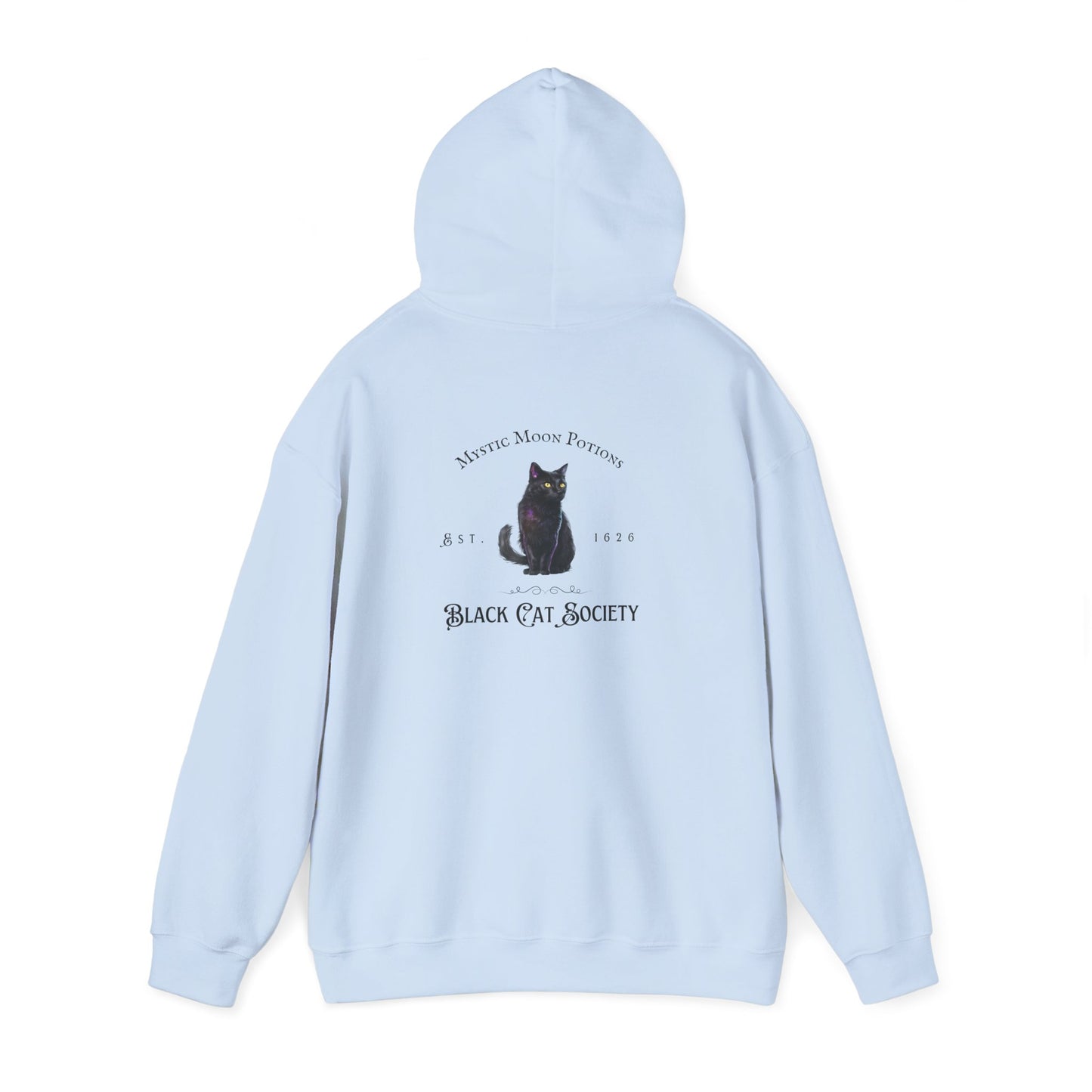 Black Cat Society Unisex Hooded Sweatshirt, Cozy Witchy Apparel, Halloween Gift, Spiritual Fashion, Everyday Wear
