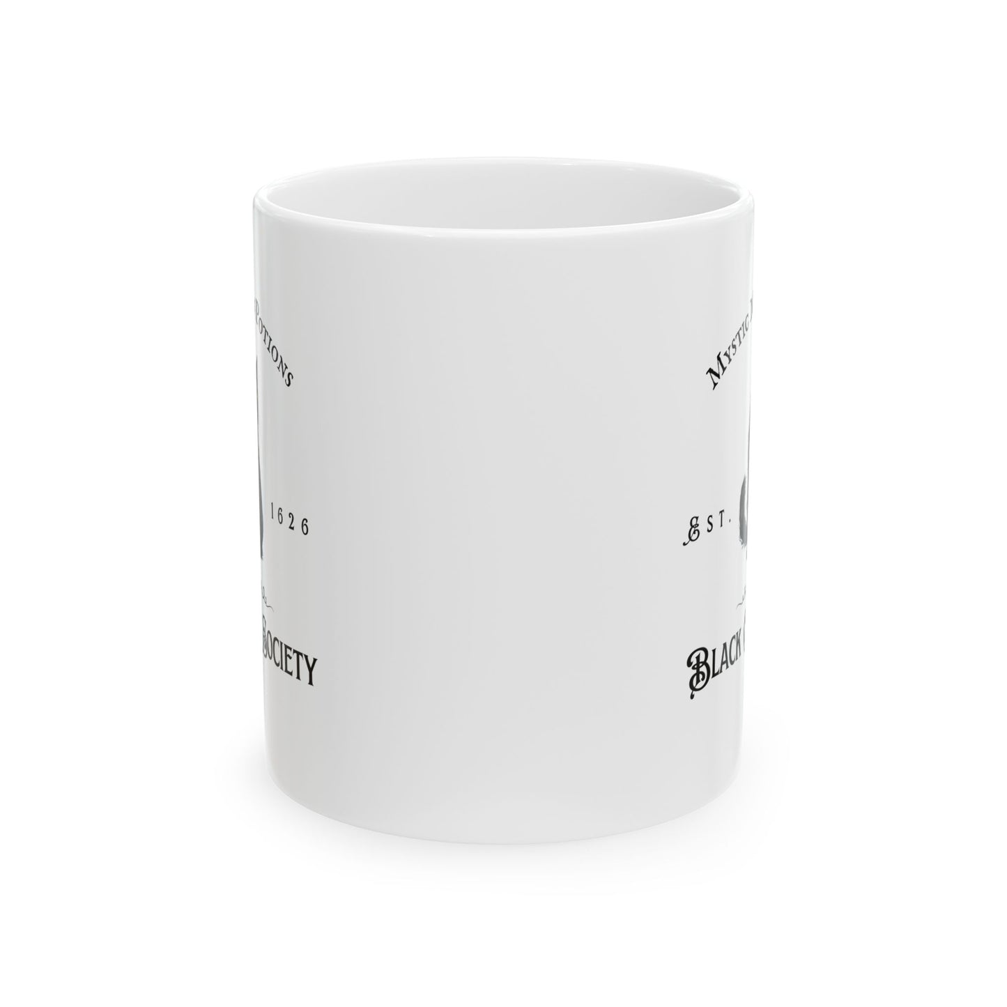 Mystic Moon Potions Co. Black Cat Society Ceramic Mug, Perfect Gift for Coffee Lovers, Unique Tea Cup, Home & Office Decor, Birthday & Holiday Present