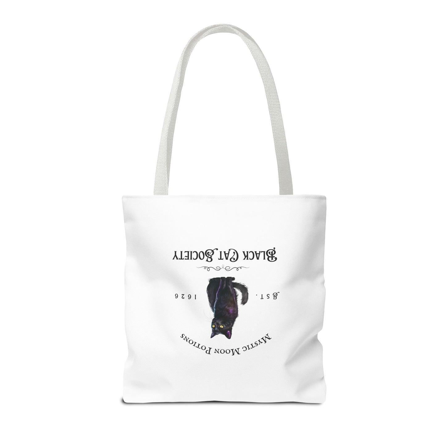 Black Cat Society Tote Bag, Love and Light, Eco-friendly Shopping Bag, Witchy Accessories, Gift for Pagans, Reusable Bag for Everyday Use