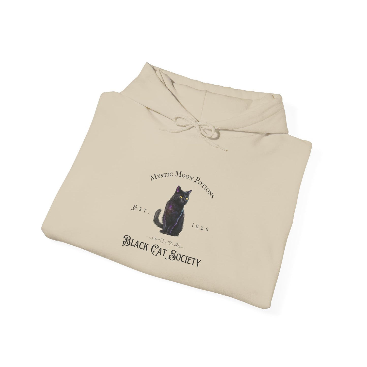 Black Cat Society Unisex Hooded Sweatshirt, Cozy Witchy Apparel, Halloween Gift, Spiritual Fashion, Everyday Wear