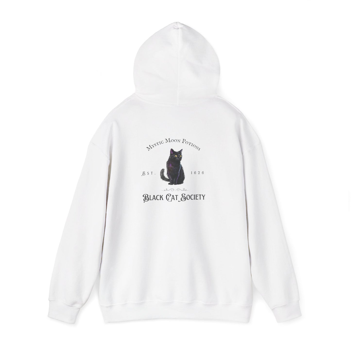 Black Cat Society Unisex Hooded Sweatshirt, Cozy Witchy Apparel, Halloween Gift, Spiritual Fashion, Everyday Wear