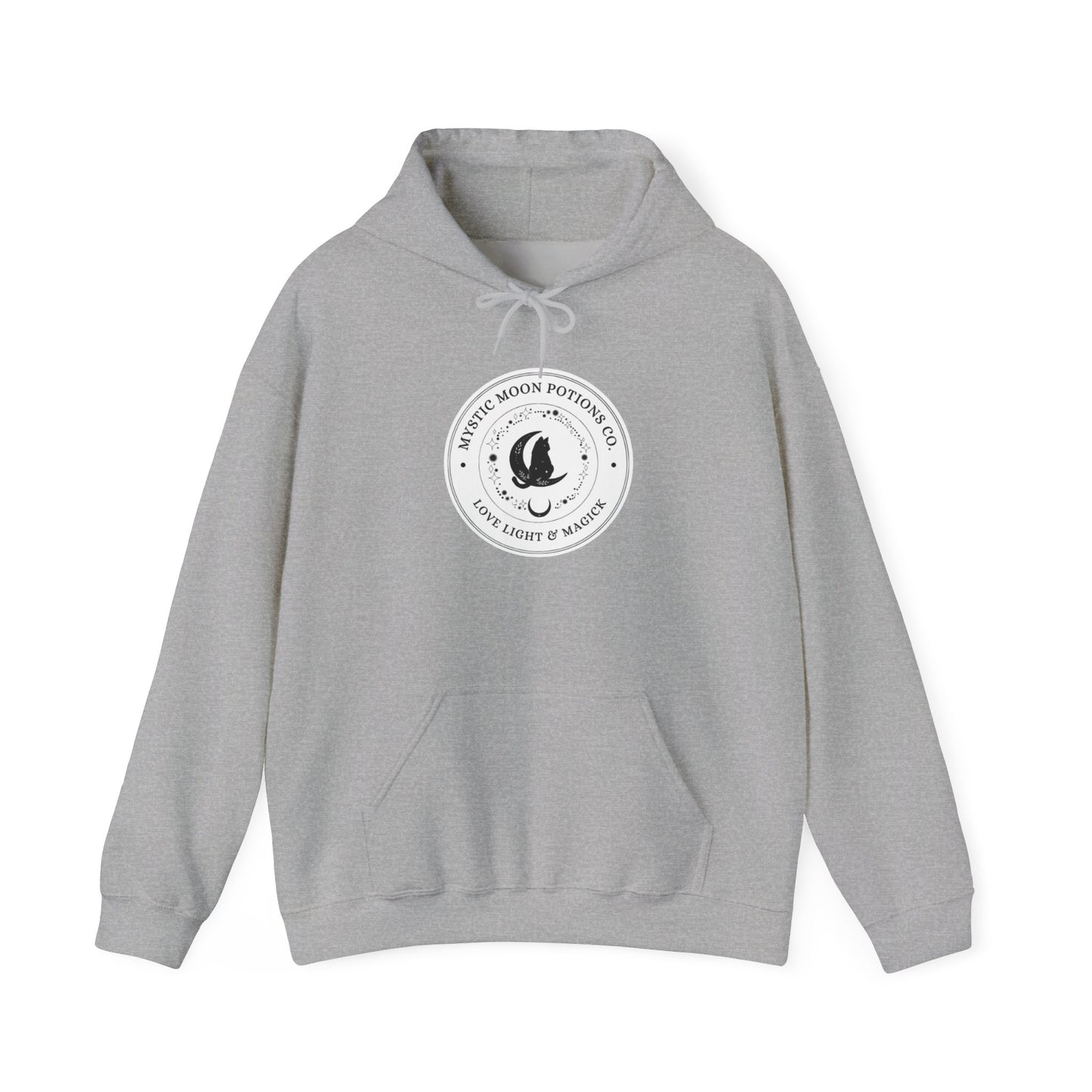 Mystic Moon Potions Co. Hoodie, Unisex Hooded Sweatshirt, Cozy Witchy Apparel, Halloween Gift, Spiritual Fashion, Everyday Wear