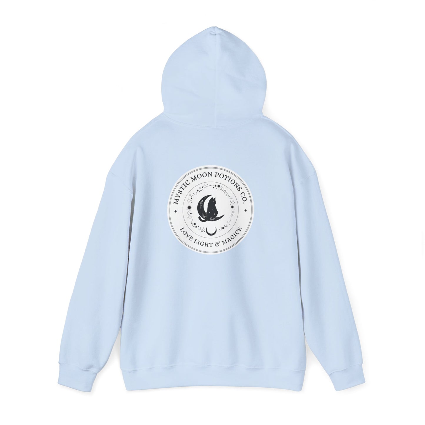 Mystic Moon Potions Co. Hoodie, Unisex Hooded Sweatshirt, Cozy Witchy Apparel, Halloween Gift, Spiritual Fashion, Everyday Wear