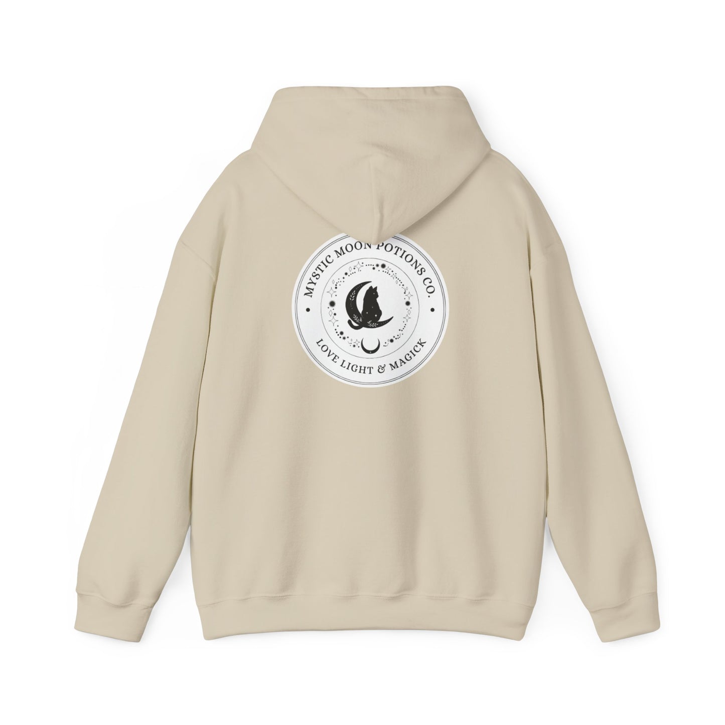 Mystic Moon Potions Co. Hoodie, Unisex Hooded Sweatshirt, Cozy Witchy Apparel, Halloween Gift, Spiritual Fashion, Everyday Wear