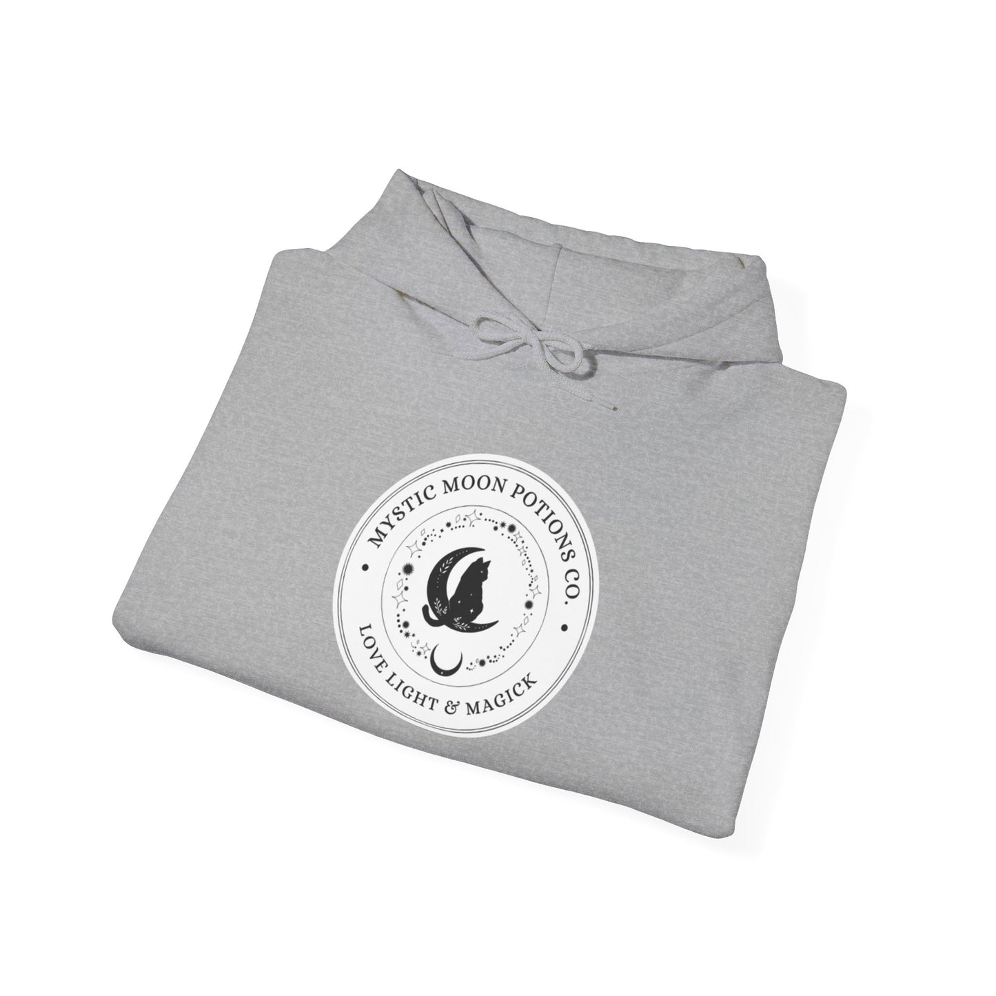 Mystic Moon Potions Co. Hoodie, Unisex Hooded Sweatshirt, Cozy Witchy Apparel, Halloween Gift, Spiritual Fashion, Everyday Wear