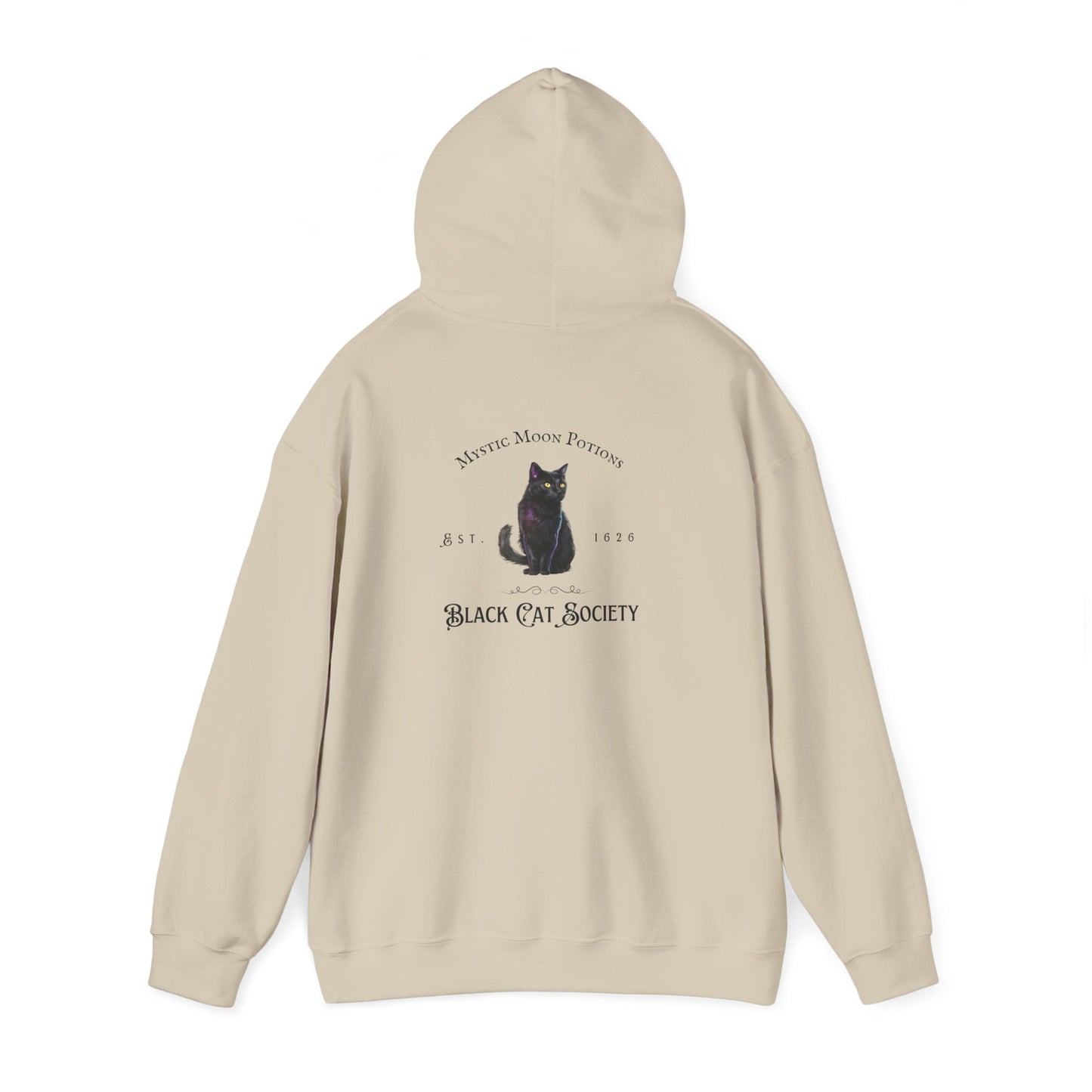 Black Cat Society Unisex Hooded Sweatshirt, Cozy Witchy Apparel, Halloween Gift, Spiritual Fashion, Everyday Wear