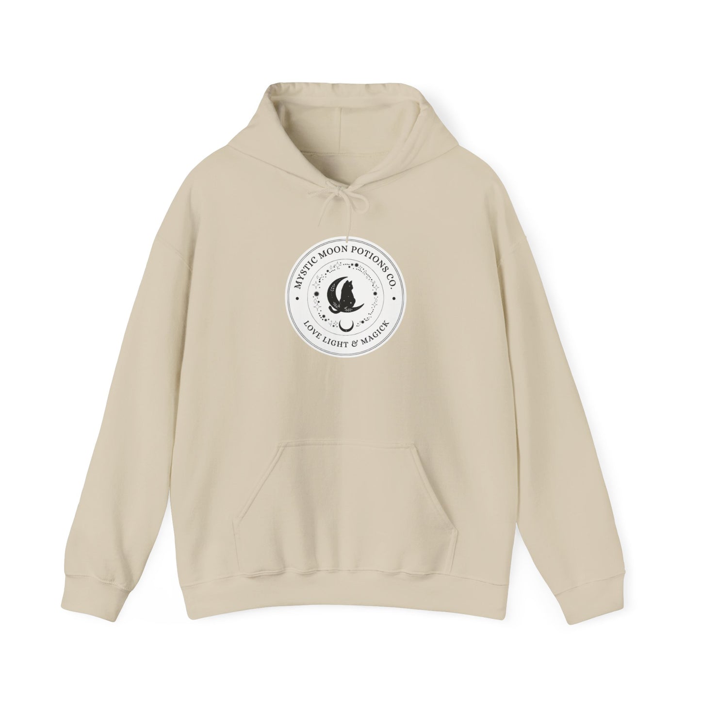 Mystic Moon Potions Co. Hoodie, Unisex Hooded Sweatshirt, Cozy Witchy Apparel, Halloween Gift, Spiritual Fashion, Everyday Wear
