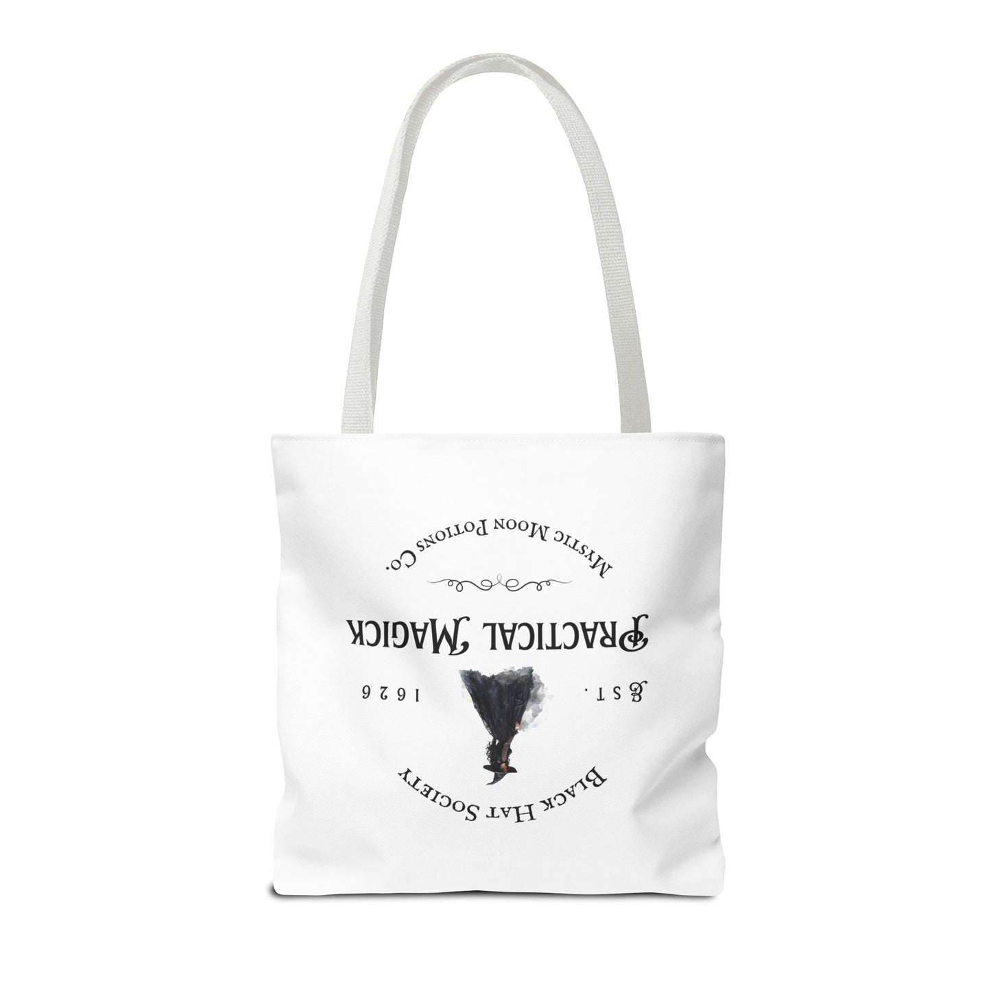 Black Hat Society Tote Bag, Love and Light, Eco-friendly Shopping Bag, Witchy Accessories, Gift for Pagans, Reusable Bag for Everyday Use