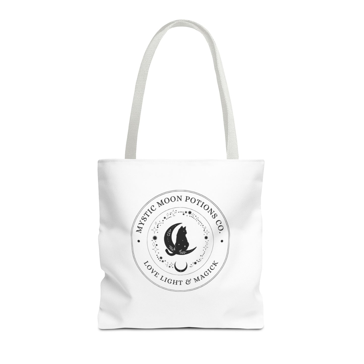 Mystic Moon Potions Co. Tote Bag, Love and Light, Eco-friendly Shopping Bag, Witchy Accessories, Gift for Pagans, Reusable Bag for Everyday Use