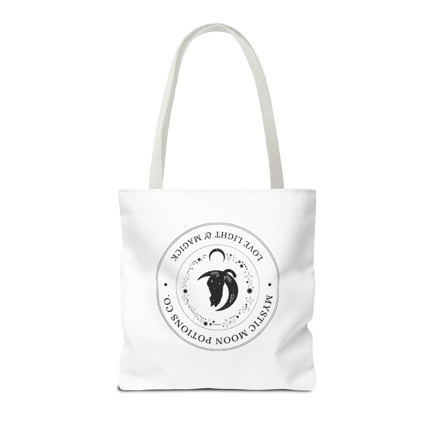 Mystic Moon Potions Co. Tote Bag, Love and Light, Eco-friendly Shopping Bag, Witchy Accessories, Gift for Pagans, Reusable Bag for Everyday Use