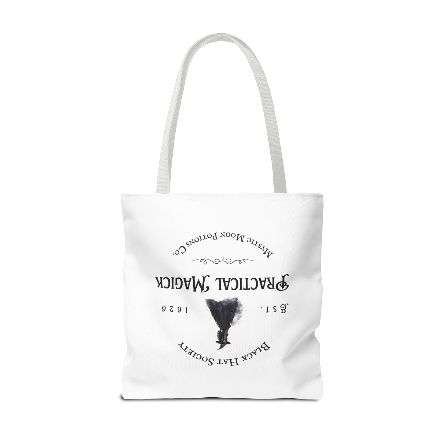 Black Hat Society Tote Bag, Love and Light, Eco-friendly Shopping Bag, Witchy Accessories, Gift for Pagans, Reusable Bag for Everyday Use