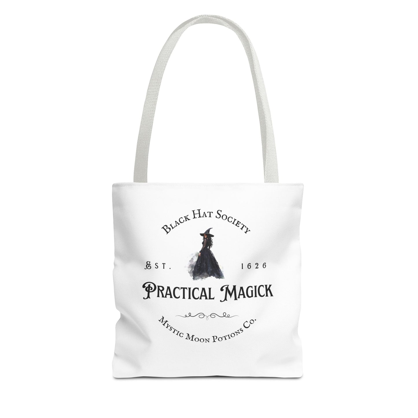 Black Hat Society Tote Bag, Love and Light, Eco-friendly Shopping Bag, Witchy Accessories, Gift for Pagans, Reusable Bag for Everyday Use