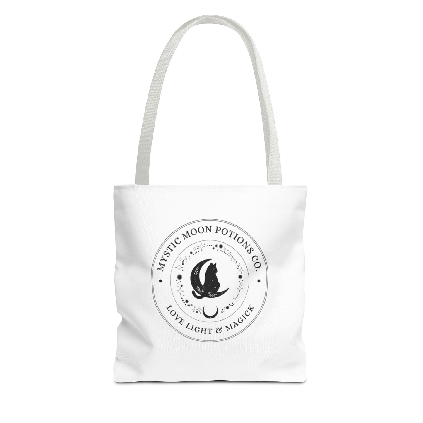 Mystic Moon Potions Co. Tote Bag, Love and Light, Eco-friendly Shopping Bag, Witchy Accessories, Gift for Pagans, Reusable Bag for Everyday Use
