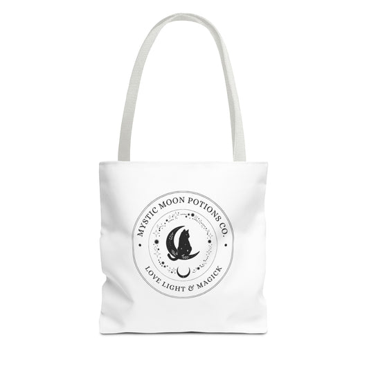 Mystic Moon Potions Co. Tote Bag, Love and Light, Eco-friendly Shopping Bag, Witchy Accessories, Gift for Pagans, Reusable Bag for Everyday Use