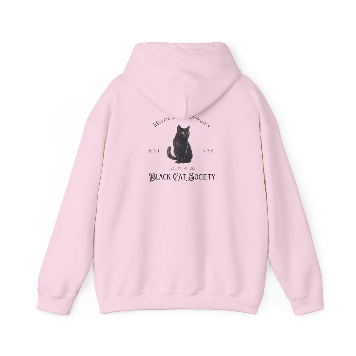 Black Cat Society Unisex Hooded Sweatshirt, Cozy Witchy Apparel, Halloween Gift, Spiritual Fashion, Everyday Wear