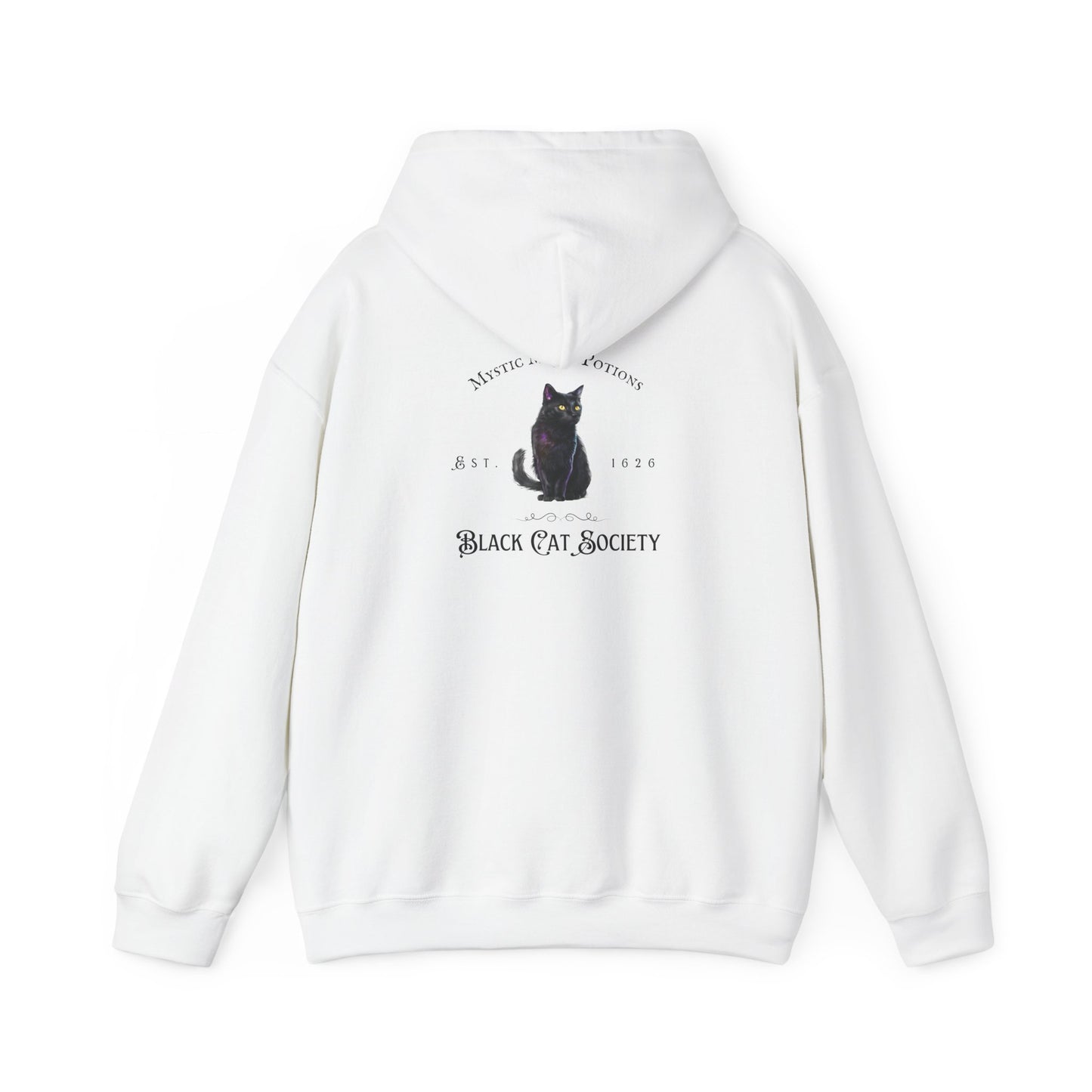 Black Cat Society Unisex Hooded Sweatshirt, Cozy Witchy Apparel, Halloween Gift, Spiritual Fashion, Everyday Wear