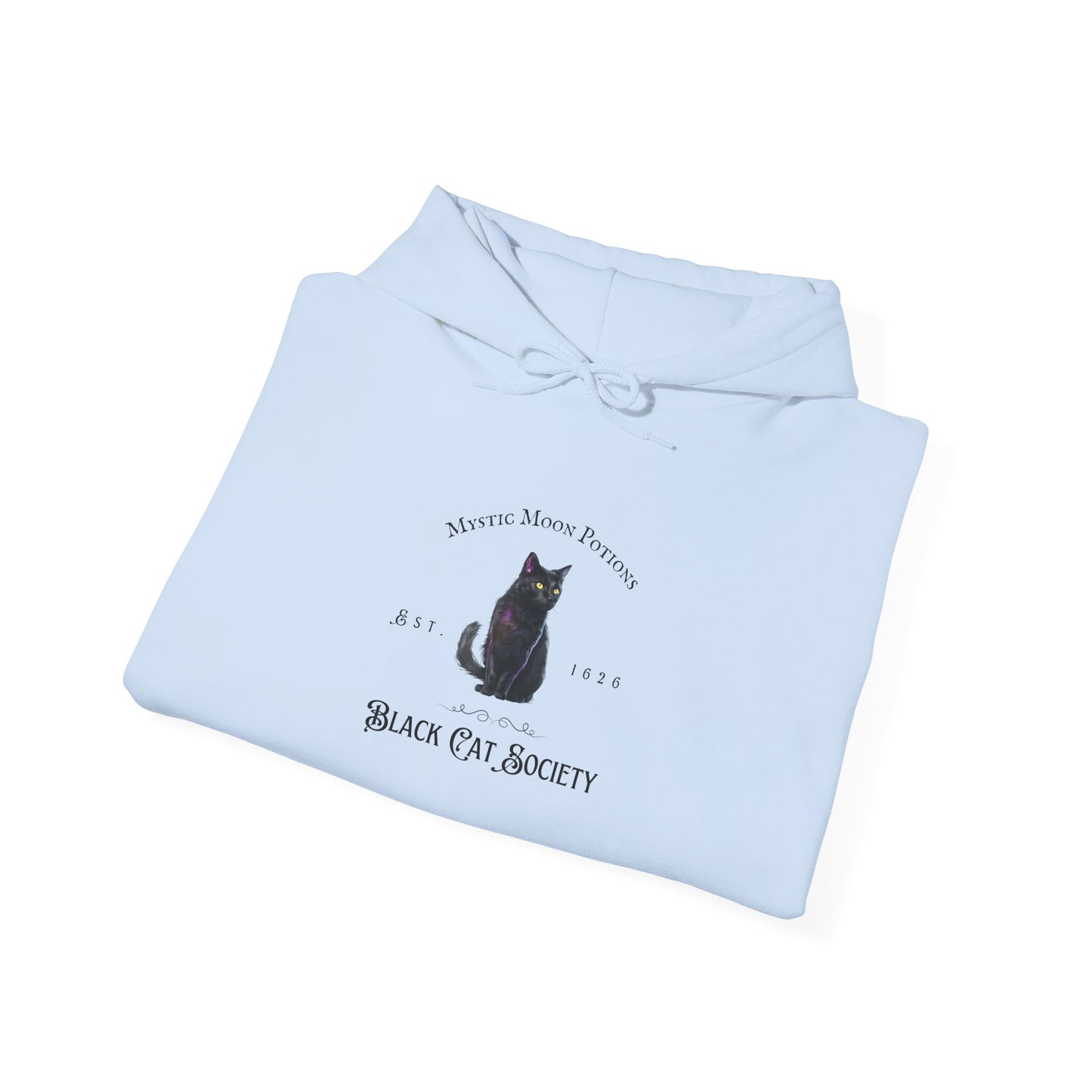 Black Cat Society Unisex Hooded Sweatshirt, Cozy Witchy Apparel, Halloween Gift, Spiritual Fashion, Everyday Wear