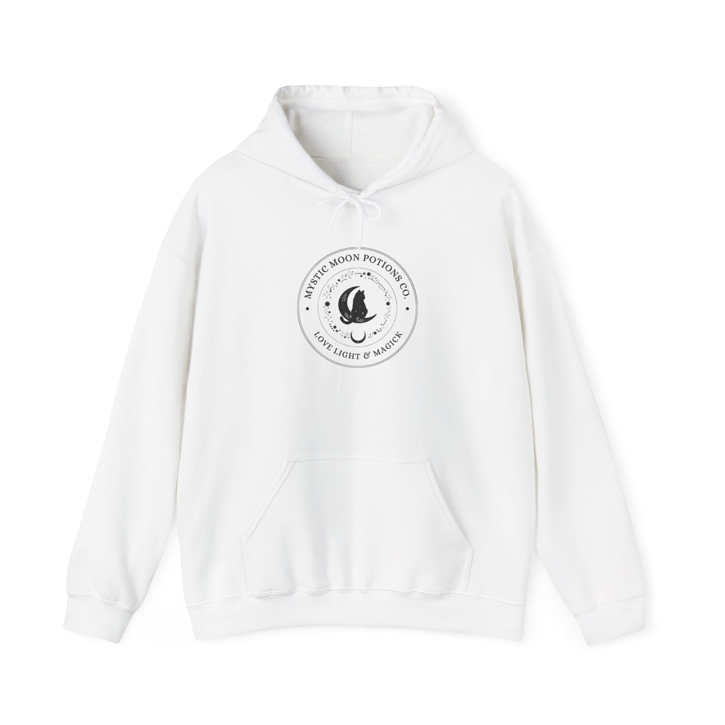 Mystic Moon Potions Co. Hoodie, Unisex Hooded Sweatshirt, Cozy Witchy Apparel, Halloween Gift, Spiritual Fashion, Everyday Wear