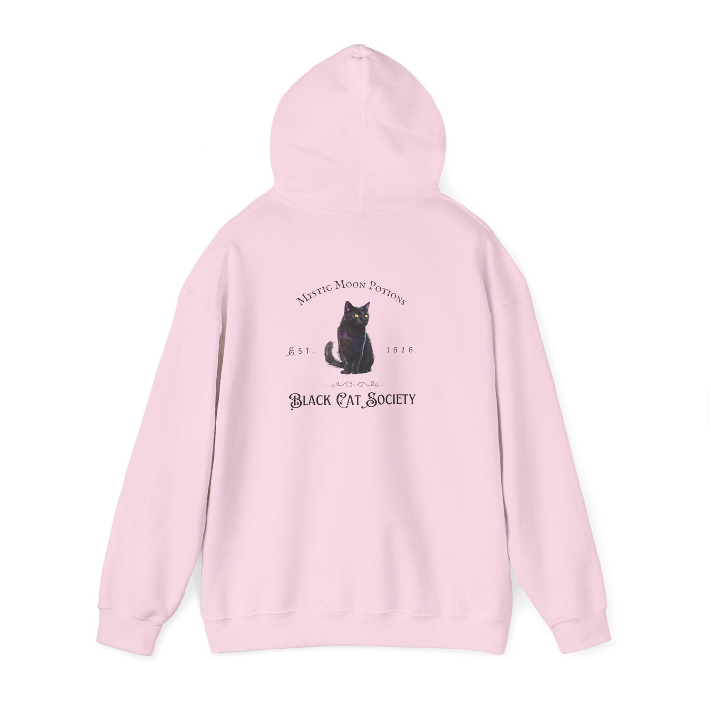 Black Cat Society Unisex Hooded Sweatshirt, Cozy Witchy Apparel, Halloween Gift, Spiritual Fashion, Everyday Wear