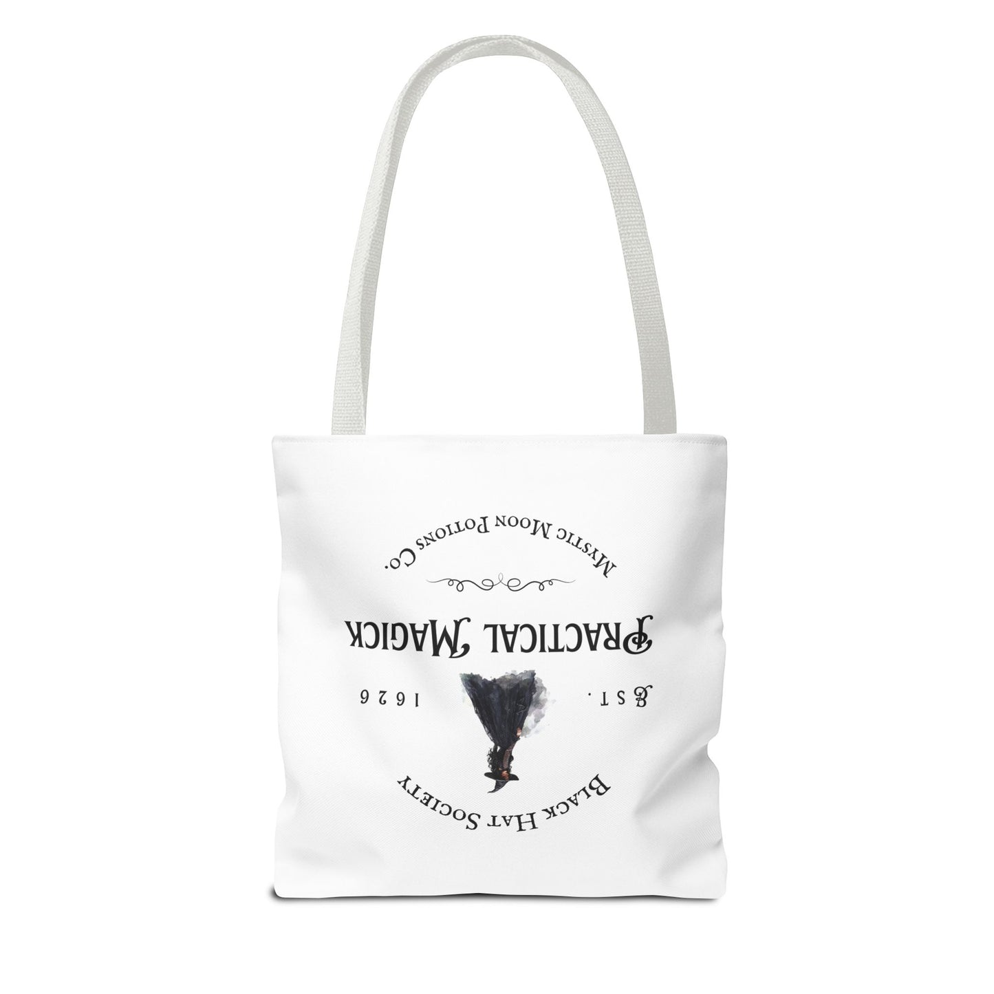 Black Hat Society Tote Bag, Love and Light, Eco-friendly Shopping Bag, Witchy Accessories, Gift for Pagans, Reusable Bag for Everyday Use
