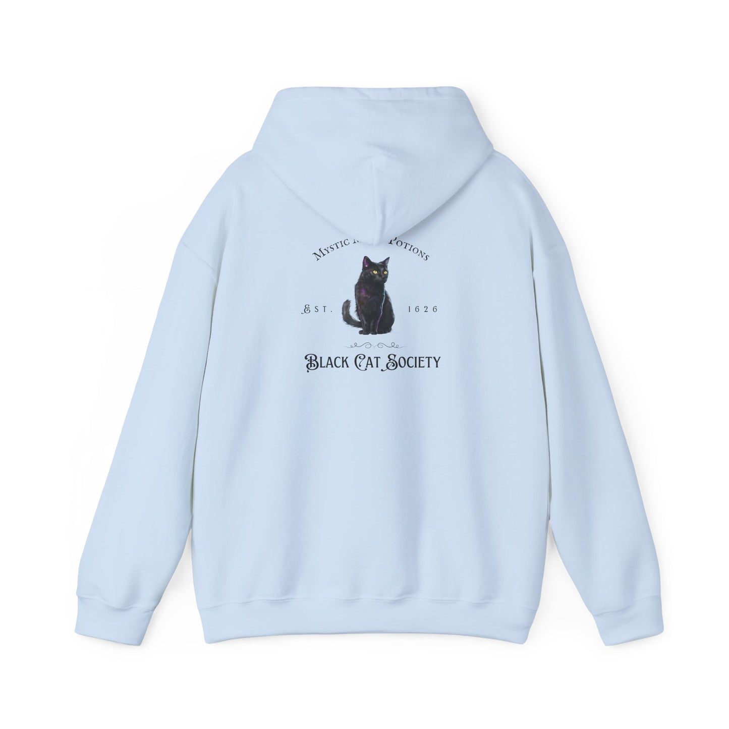 Black Cat Society Unisex Hooded Sweatshirt, Cozy Witchy Apparel, Halloween Gift, Spiritual Fashion, Everyday Wear