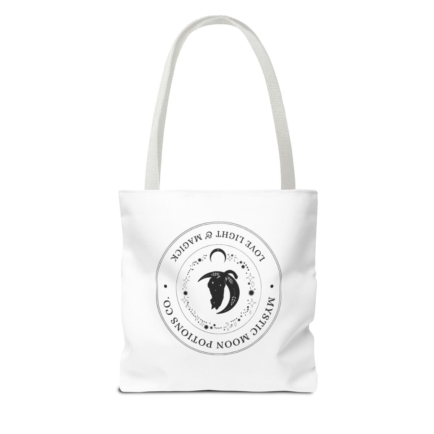 Mystic Moon Potions Co. Tote Bag, Love and Light, Eco-friendly Shopping Bag, Witchy Accessories, Gift for Pagans, Reusable Bag for Everyday Use
