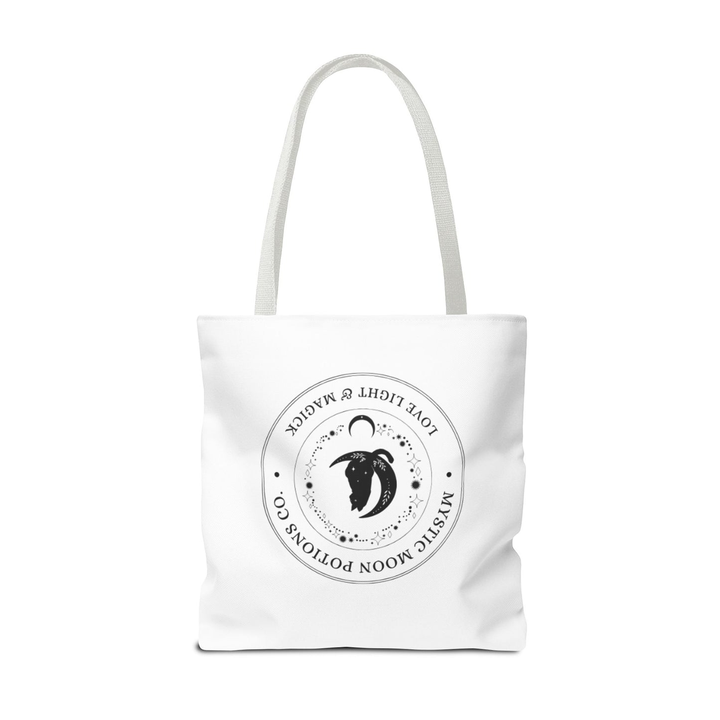 Mystic Moon Potions Co. Tote Bag, Love and Light, Eco-friendly Shopping Bag, Witchy Accessories, Gift for Pagans, Reusable Bag for Everyday Use