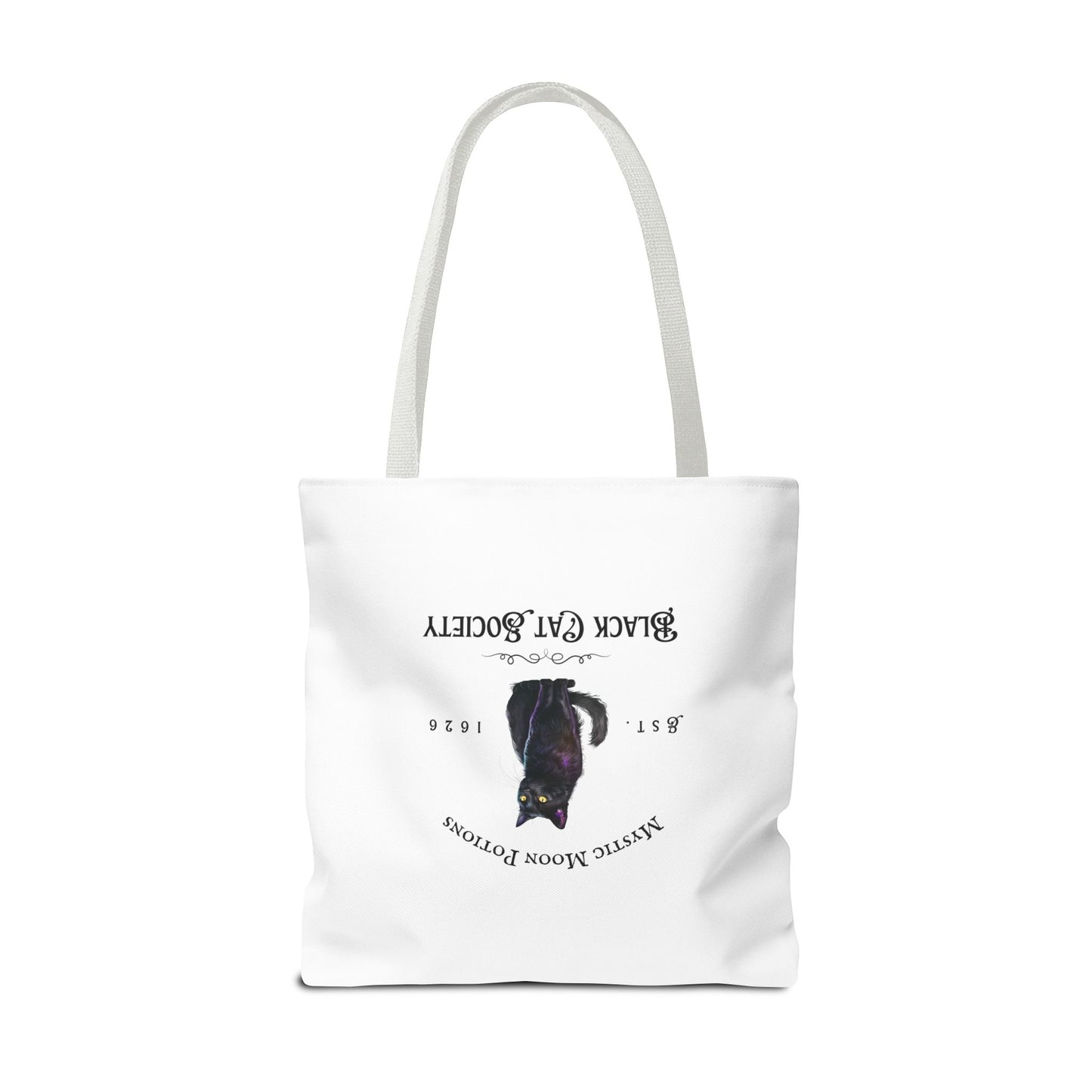 Black Cat Society Tote Bag, Love and Light, Eco-friendly Shopping Bag, Witchy Accessories, Gift for Pagans, Reusable Bag for Everyday Use