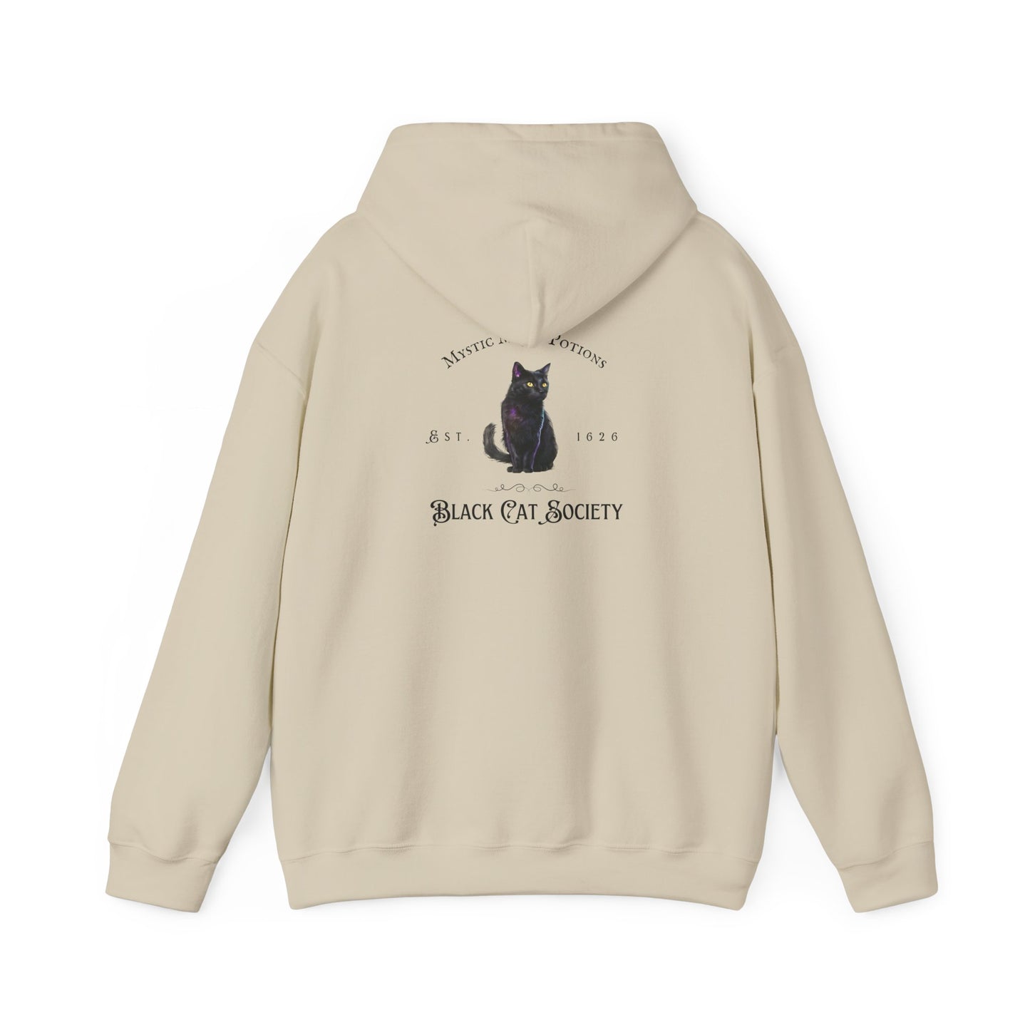 Black Cat Society Unisex Hooded Sweatshirt, Cozy Witchy Apparel, Halloween Gift, Spiritual Fashion, Everyday Wear