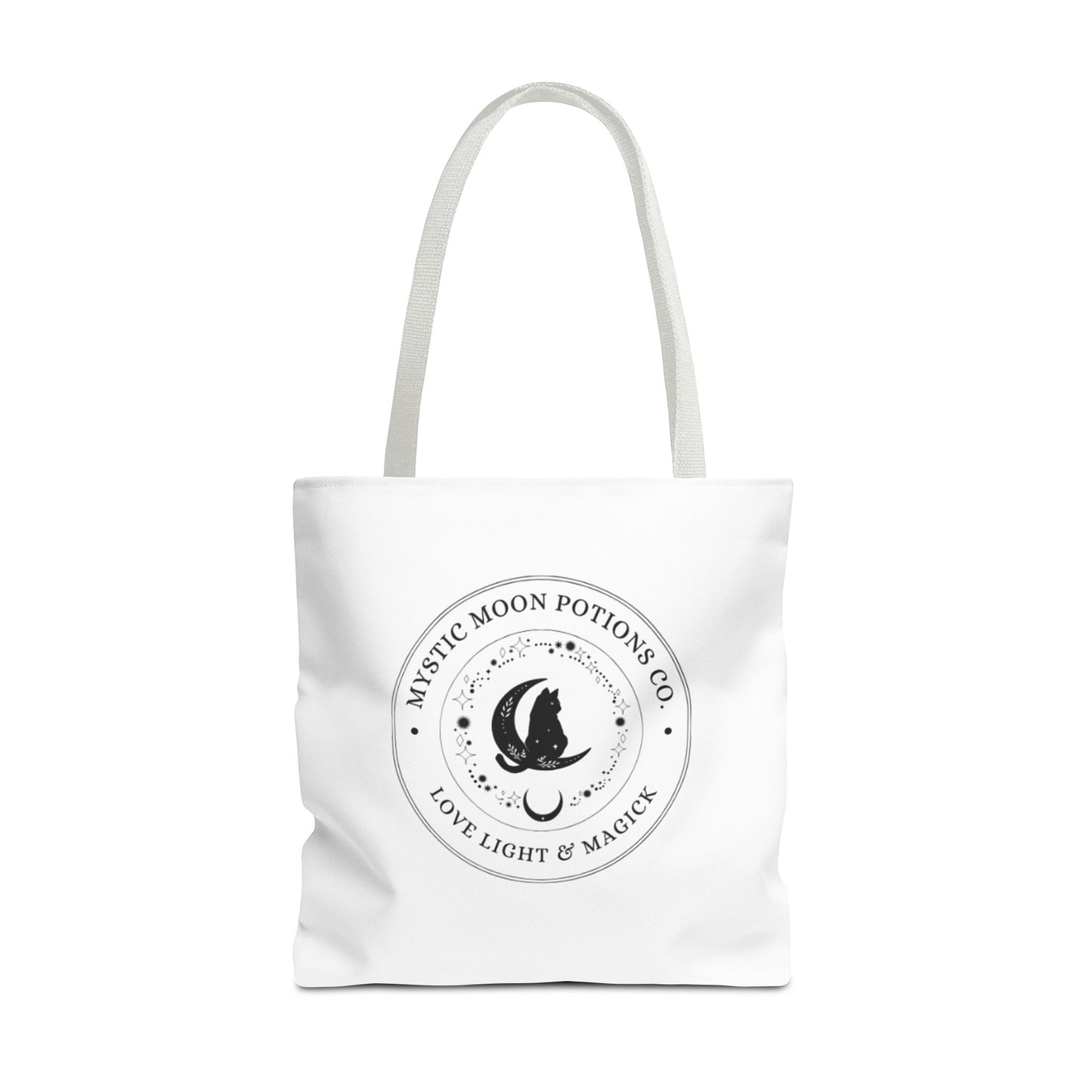 Mystic Moon Potions Co. Tote Bag, Love and Light, Eco-friendly Shopping Bag, Witchy Accessories, Gift for Pagans, Reusable Bag for Everyday Use