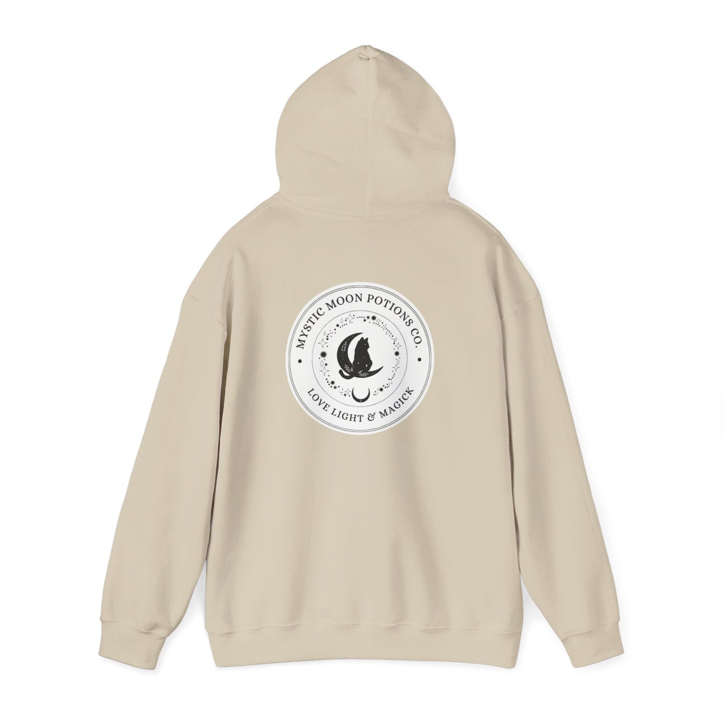Mystic Moon Potions Co. Hoodie, Unisex Hooded Sweatshirt, Cozy Witchy Apparel, Halloween Gift, Spiritual Fashion, Everyday Wear