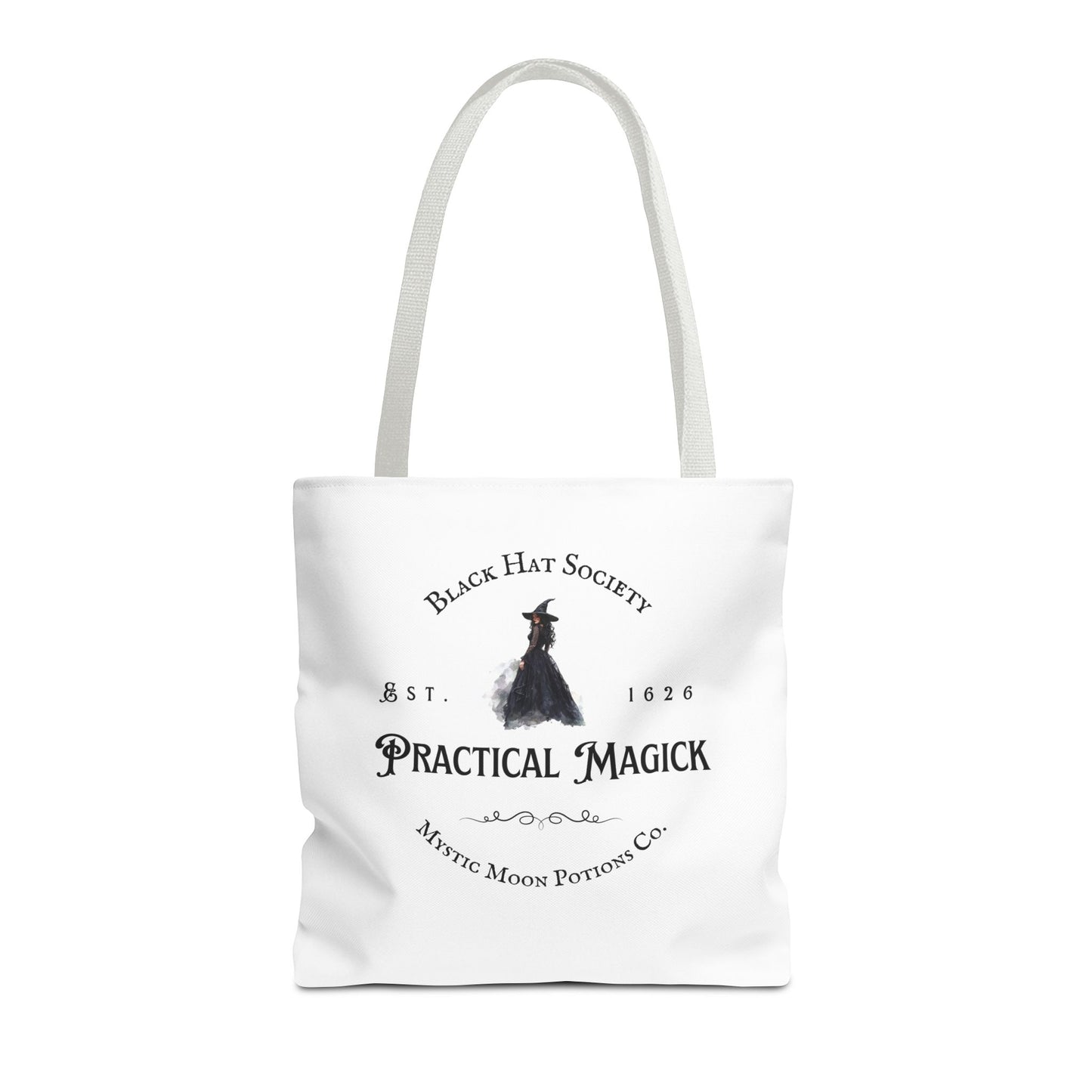 Black Hat Society Tote Bag, Love and Light, Eco-friendly Shopping Bag, Witchy Accessories, Gift for Pagans, Reusable Bag for Everyday Use