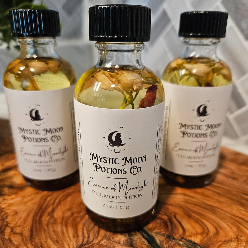 Essence of Moonlight Full Moon Potion | Spell Oil | Crystal & Herb Infused Anointing Oil for Rituals