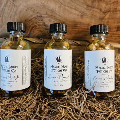 Essence of Moonlight Full Moon Potion | Spell Oil | Crystal & Herb Infused Anointing Oil for Rituals