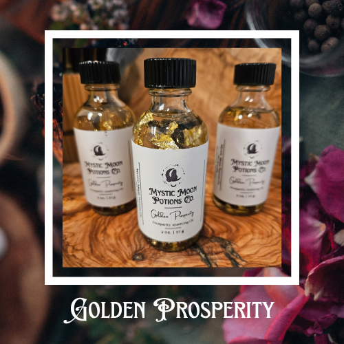 Golden Prosperity Potion | Ritual Anointing Oil | Intention Oil | Mystic Moon Potion Co.