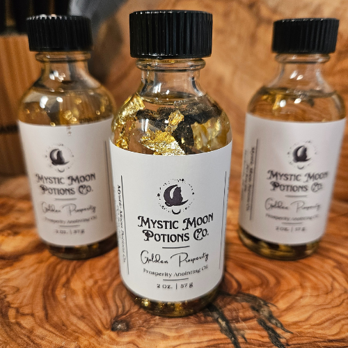 Golden Prosperity Potion | Ritual Anointing Oil | Intention Oil | Mystic Moon Potion Co.