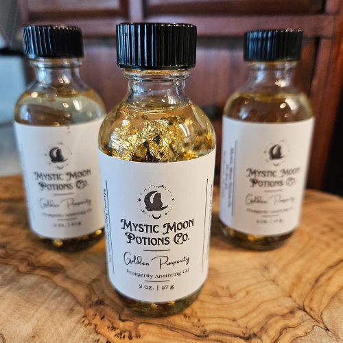 Golden Prosperity Potion | Ritual Anointing Oil | Intention Oil | Mystic Moon Potion Co.
