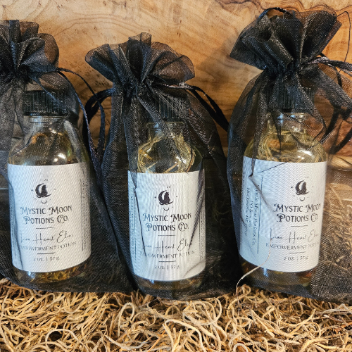 Lion Heart Elixir, Potion Oil for Courage, Confidence, and Self Love | Crystal Infused Herbal Anointing Spell Oil