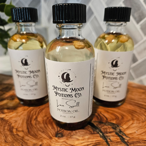 Love Spell Potion, Ritual Oil, Rose Quartz Anointing Oil for Love Drawing, Attraction, Self-Love Spell