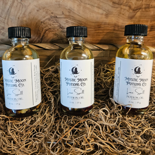 Love Spell Potion, Ritual Oil, Rose Quartz Anointing Oil for Love Drawing, Attraction, Self-Love Spell