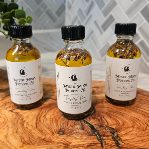 Tranquility Potion| Calming Ritual Oil for Anxiety & Sleep | Crystal Infused Anointing Oil with Lavender & Amethyst for Calm