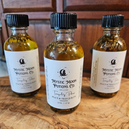 Tranquility Potion| Calming Ritual Oil for Anxiety & Sleep | Crystal Infused Anointing Oil with Lavender & Amethyst for Calm