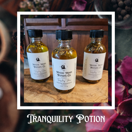 Tranquility Potion| Calming Ritual Oil for Anxiety & Sleep | Crystal Infused Anointing Oil with Lavender & Amethyst for Calm