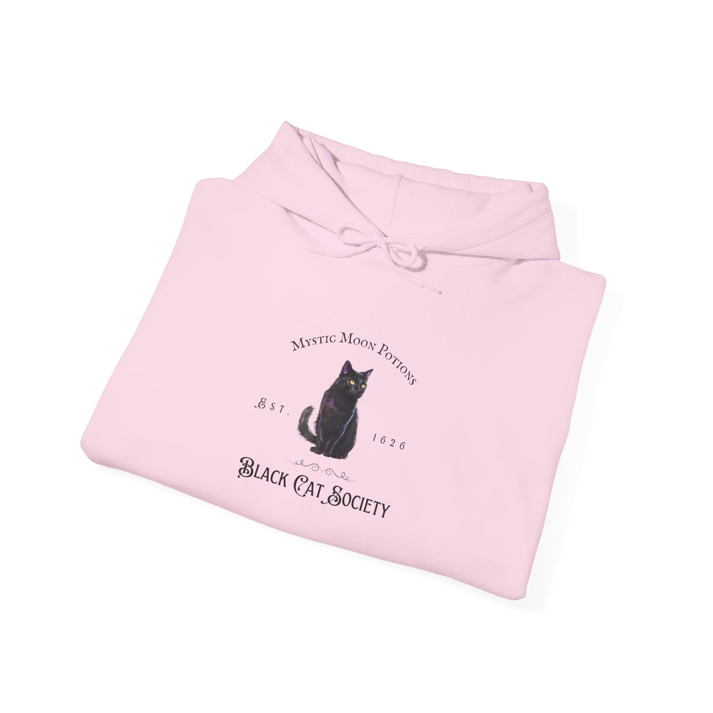 Black Cat Society Unisex Hooded Sweatshirt, Cozy Witchy Apparel, Halloween Gift, Spiritual Fashion, Everyday Wear