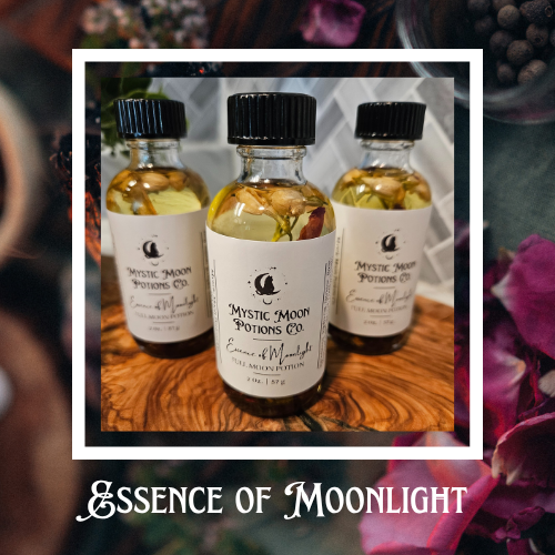Essence of Moonlight Full Moon Potion | Spell Oil | Crystal & Herb Infused Anointing Oil for Rituals