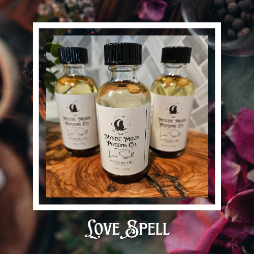Love Spell Potion, Ritual Oil, Rose Quartz Anointing Oil for Love Drawing, Attraction, Self-Love Spell