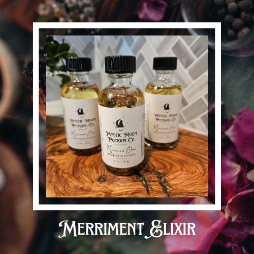 Merriment Potion, Happiness Potion Ritual Oil, Crystal Infused Spell Oil for Joy, Self Care, Anointing Oil | Practical Magic